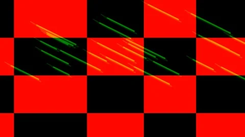 Abstract Pink and Black Chessboard Pattern with Falling Green Streaks Stock Footage 331355965