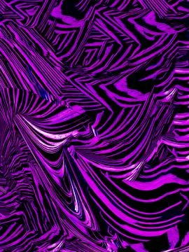 Abstract pink and black pattern in thin parallel stripes chaotically curved Illustrazione stock