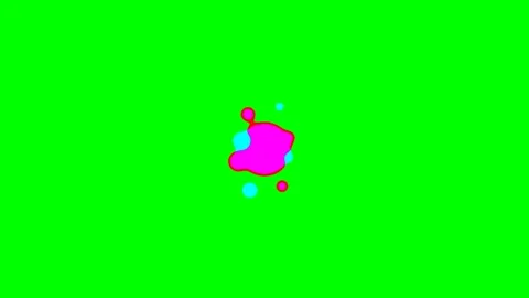 Abstract pink and blue circular shapes floating on a bright green background 스톡 동영상 340901787