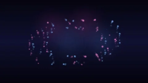 Abstract pink and blue digital particles moving on a HUD background Stock Footage 335942979