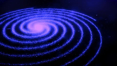 Abstract pink and blue tiny particles flying in a shape of spiral around the 스톡 동영상 122151924