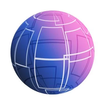 Abstract Pink and Blue Translucent Patterned Lit Globe Clipart Design with .. Stock Illustration