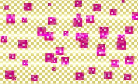 Abstract pink and gold background with mesh of squares. Geometric template Stock Illustration