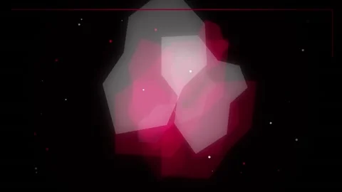 Abstract Pink and Gray Geometric Shapes Floating in Dark Space with Particles Stock Footage 346661889