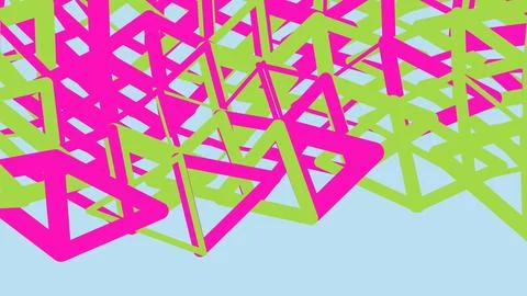 Abstract pink and green triangle geometric pattern background Stock Illustration
