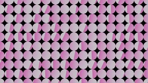 Abstract Pink and Grey Split Circles Rotating Grid Stock-Footage 331199695