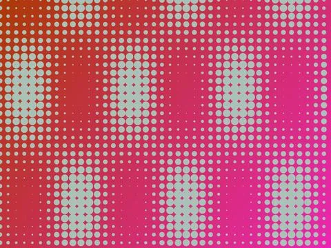 Abstract Pink and Orange Gradient Background with Modern Halftone Dot Patte.. Stock Illustration