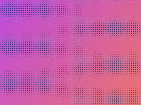 Abstract Pink and Orange Gradient Background with Blue Halftone Dot Pattern.. Illustrazione stock