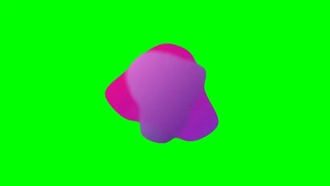 Abstract pink and purple gradient fluid shape on a bright green background Stock Footage 341822548
