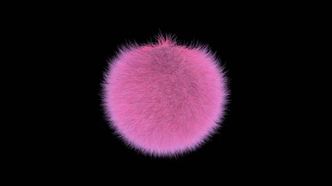 Abstract pink and violet heir ball rotating. 3D animation. Stock Footage 95954200