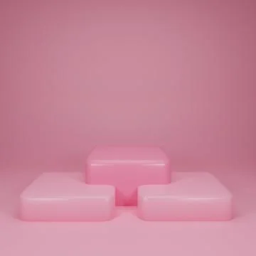 Abstract pink background. 3d rendering with podium. Minimal scene. Stock Illustration