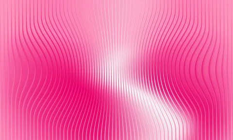 Abstract Pink Background with 3D Wavy Vertical Lines and Soft Light Reflectio Stockillustratie