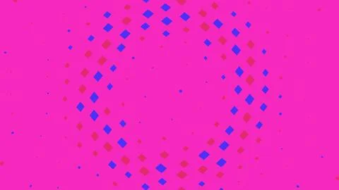 Abstract pink background with blue and red square shapes Stock Illustration