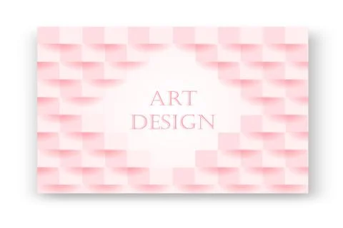 Abstract pink background with brick shadow texture. Vector 3d white geometric Stock Illustration