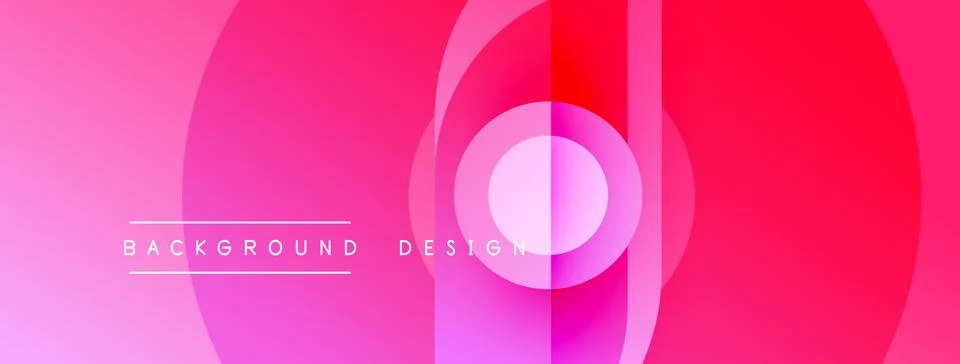 Abstract pink background. Circular layers create dynamic visual effect. Text Illustrazione stock