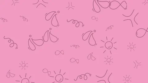 Abstract Pink Background with Doodle Elements for Creative Projects. Stock Footage 321847172