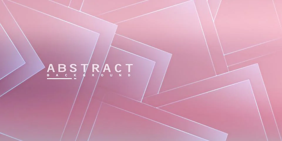 Abstract pink background featuring geometric square shapes with soft gradient Stock Illustration