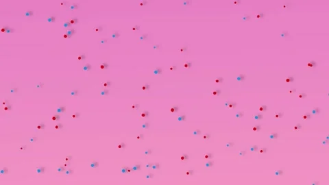 Abstract pink background with floating red and blue dots Stock Footage 316543312
