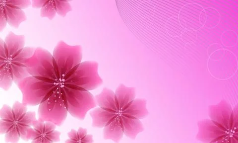 Abstract pink background with flowers Stock Illustration