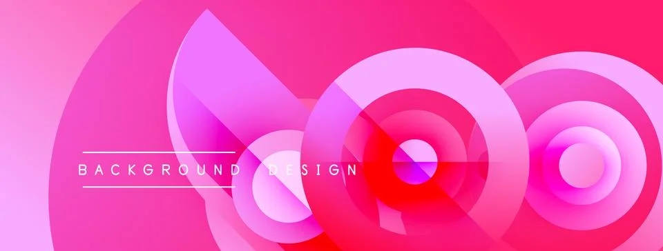 Abstract pink background. Overlapping circles create dynamic visual effect. Stock Illustration