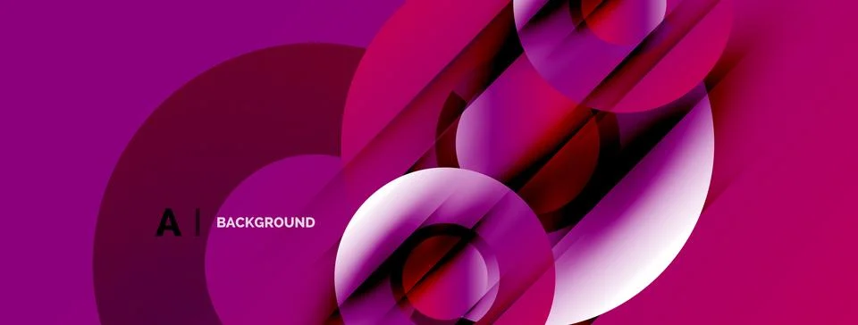 Abstract pink background. Overlapping circles create dynamic visual flow. M.. Illustrazione stock