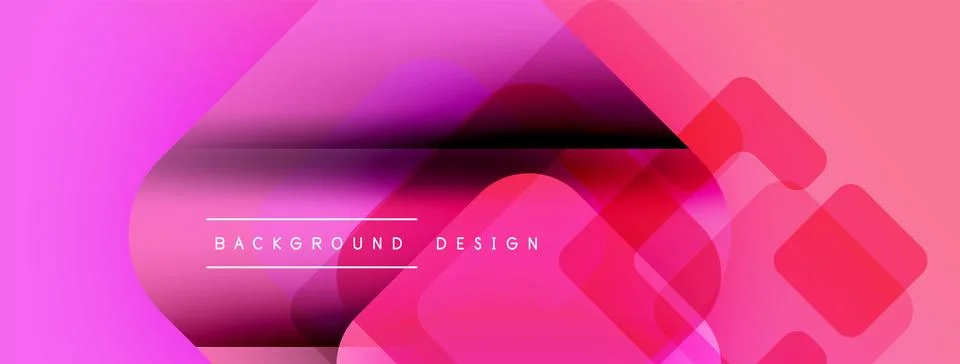 Abstract pink background. Overlapping geometric shapes create dynamic visual Stock Illustration