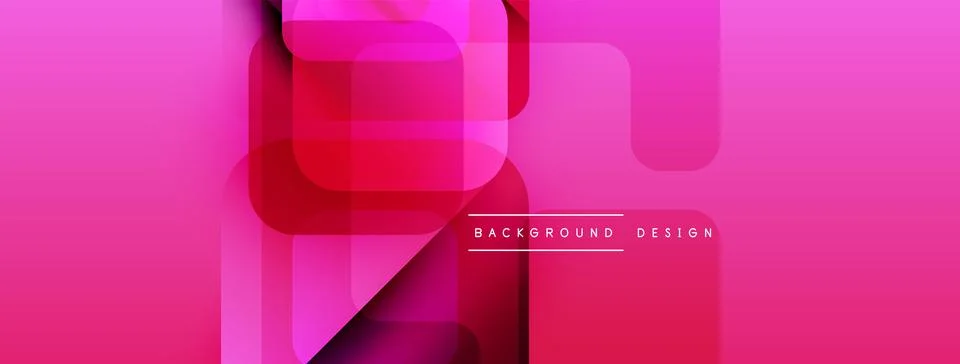 Abstract pink background. Overlapping squares create dynamic visual effect. Stock Illustration