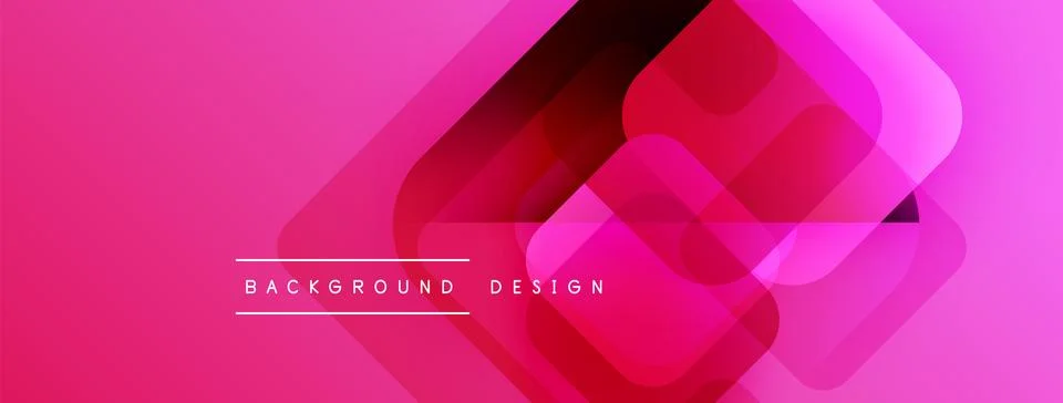 Abstract pink background. Overlapping squares create dynamic visual effect. Stock Illustration