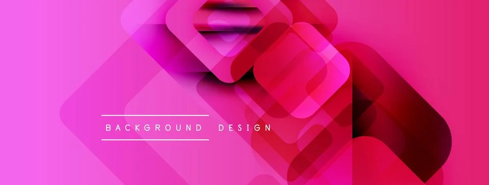 Abstract pink background. Overlapping squares create modern geometric pattern. Stock Illustration