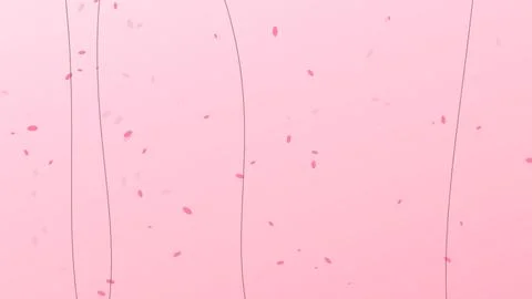 Abstract pink background with soft lines and floating dots Stock Illustration