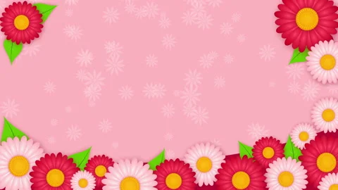 Abstract pink background with white and pink flowers Stock Footage 87308236