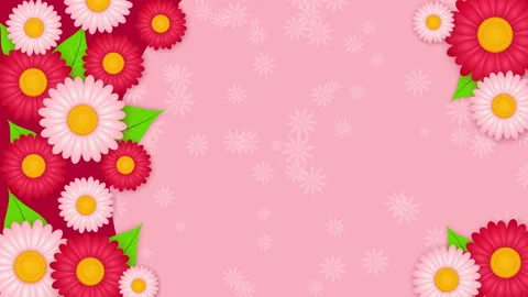 Abstract pink background with white and pink flowers Stock Footage 87308391