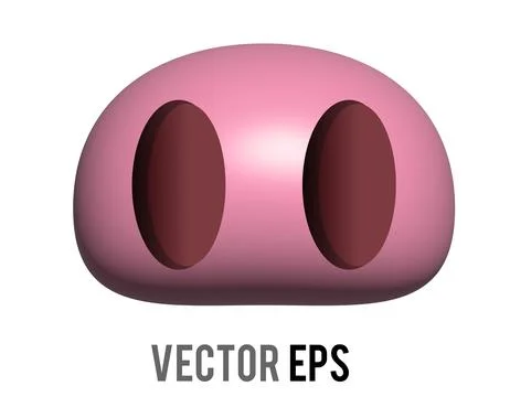Abstract pink blob icon with two dark oval indentations, minimalist 3D render Stock Illustration