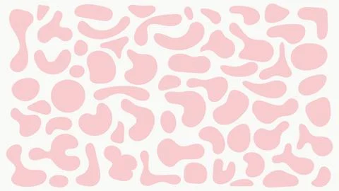 Abstract pink blobs with irregular shapes on a white background, creating a c Stock Illustration