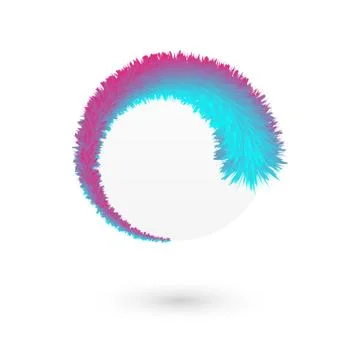 Abstract pink blue circle or label for poster, cover, banner. Design element Stock Illustration