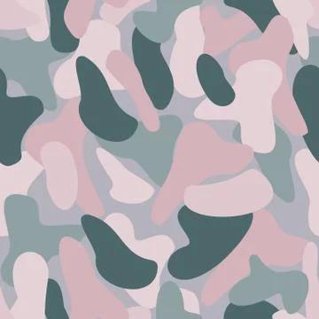 Abstract pink camouflage seamless pattern. Camo pattern background. Stock Illustration