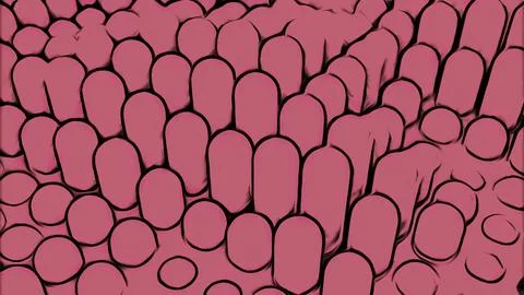 Abstract pink children toy visualization with pillars moving through round holes Stock Illustration
