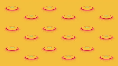 Abstract pink circle pattern on yellow background in 4k video. Stock Footage 146944973