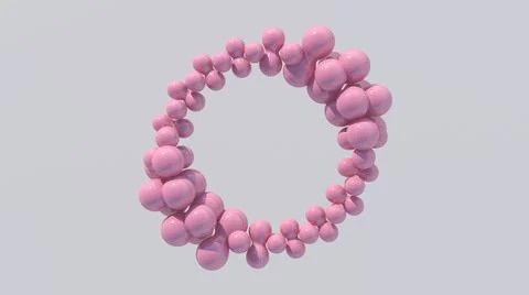 Abstract pink circle shape. 3d render. Stock Illustration