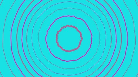 Abstract pink circles pattern on bright cyan background Illustrazione stock