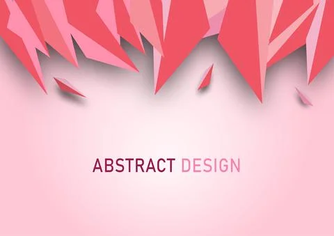 Abstract pink color polygon triangle geometric background. Stock Illustration