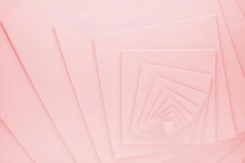 Abstract pink concentric frames fade into optical abyss, blending clean lines Illustrazione stock