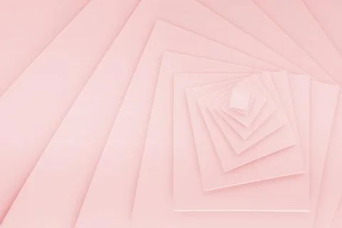 Abstract pink concentric frames fade into optical abyss, blending clean lines 스톡 사진