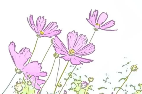 Abstract pink daisy flowers pattern Stock Illustration
