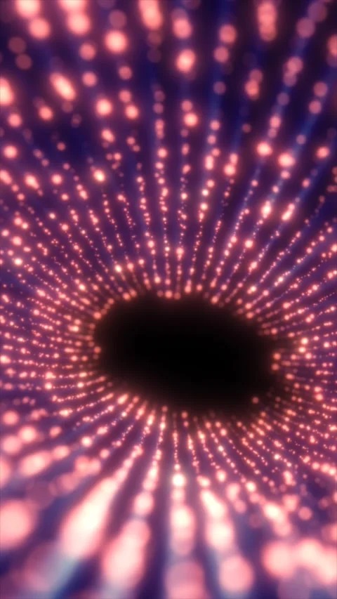 Abstract pink data vortex formed by glowing dots, representing digital flow.. Stock Footage 323873563