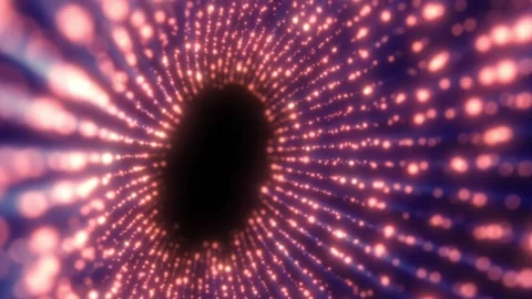 Abstract pink data vortex formed by glowing dots Stock Footage 327198027