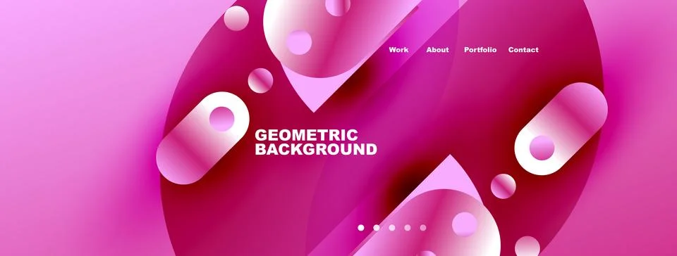 Abstract pink design features flowing shapes, text, navigation elements. Mode イラスト素材
