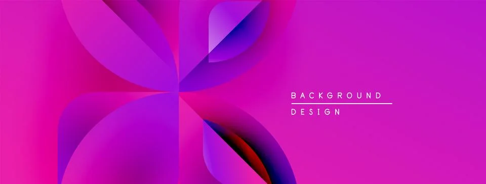 Abstract pink design features overlapping shapes. Gradient colors create dynamic Stock Illustration