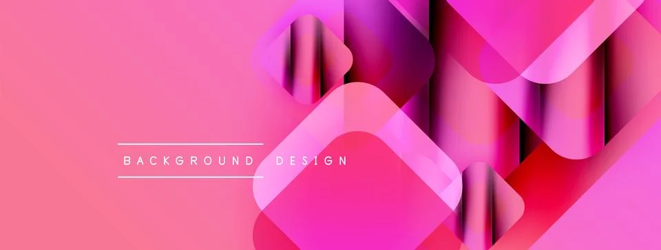 Abstract pink design features overlapping rectangles, gradients. Modern 스톡 일러스트