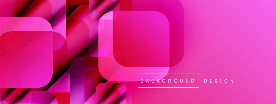 Abstract pink design features overlapping rectangles, gradients. Modern イラスト素材
